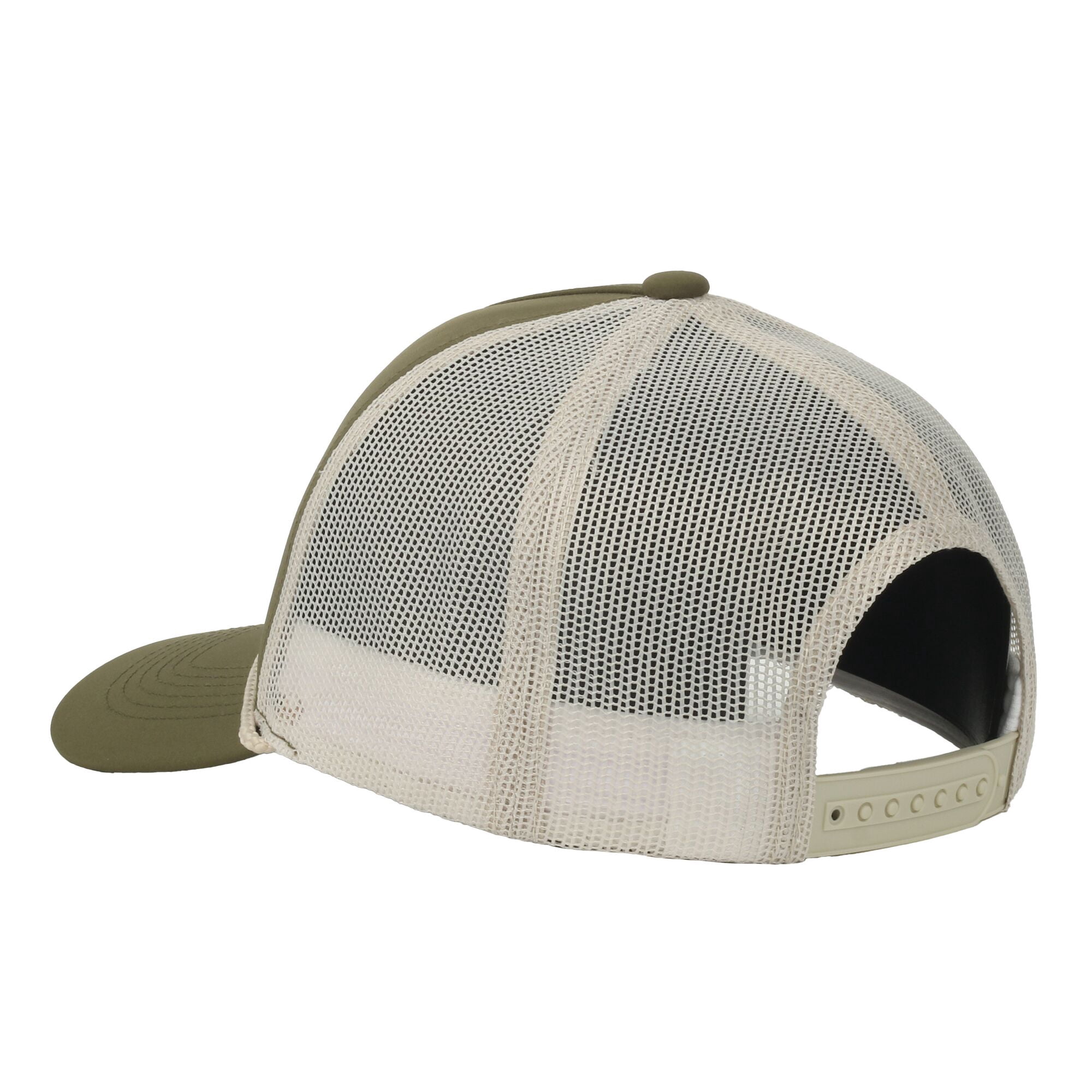 Olive/Putty Rainbow Trout 5-Panel Cap – Structured, Embroidered, Snapback, One Size