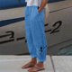 thumbnail image 2 of Pantalones Estampados de Bolsillo de Algodón Y Lino Sueltos Casuales de Verano Para Mujer Pantalones Odeerbi ODB-6, 2 of 4