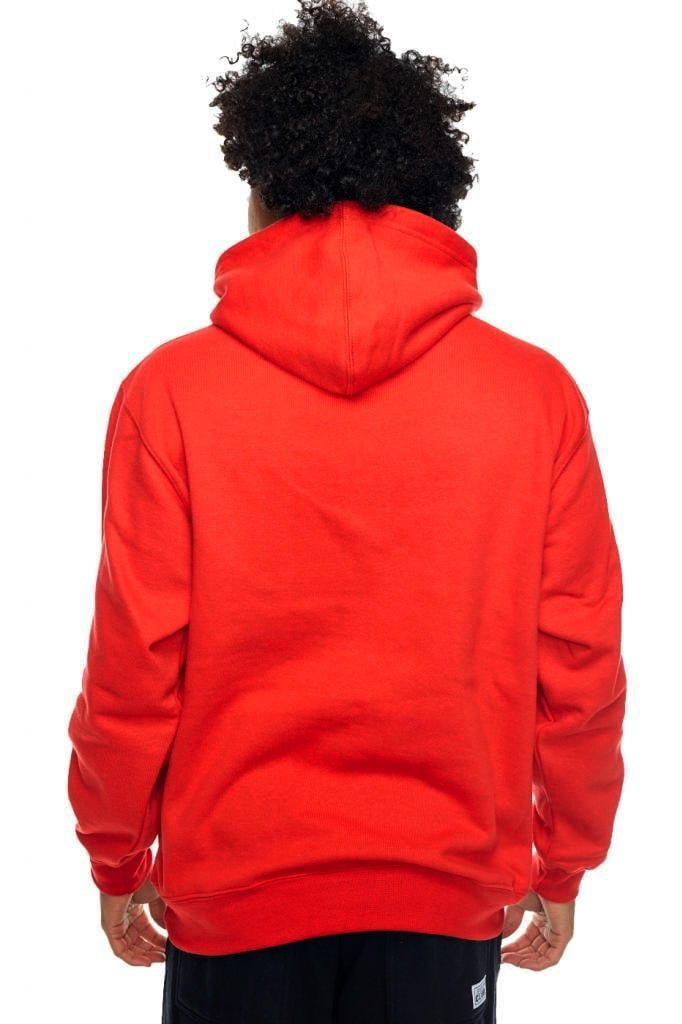 red pro club hoodie
