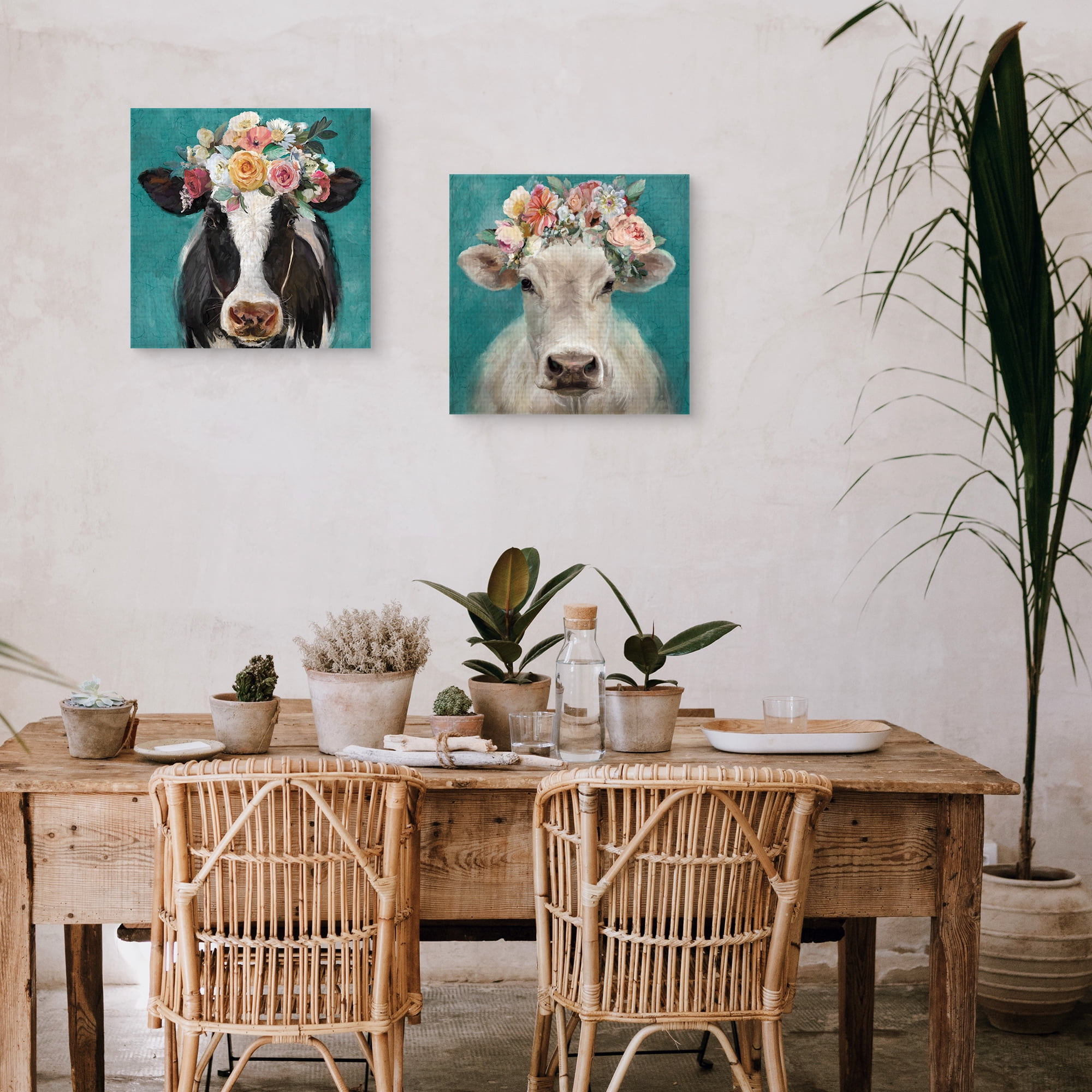 Fancy Cows I, II by Studio Arts Canvas Art
