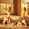 thumbnail image 2 of Gymax 3-Piece Reindeer Family Set w/ LED Lights Christmas Deer Weather-resistant Decorations, 2 of 10