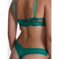 thumbnail image 3 of Joyspun Women's Sheer Lace Thong Panties, 3 Pack, Rio Plum/Green Tropic/Black, Size S, 3 of 9