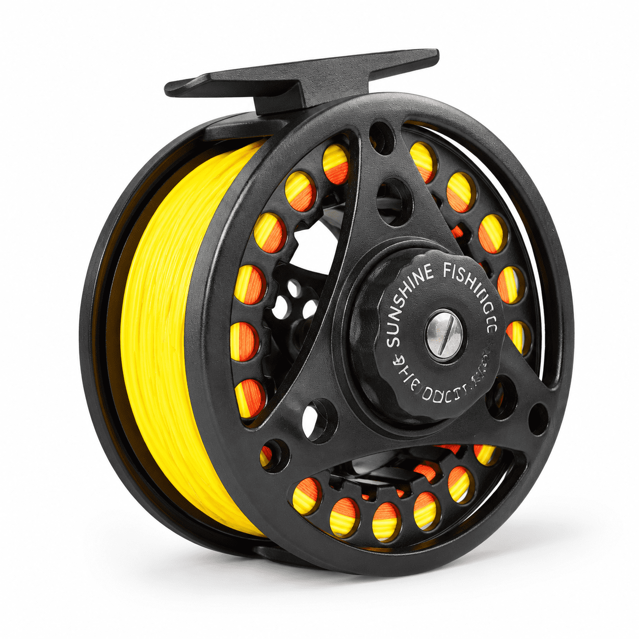 Large Arbor Fly Fishing Reel with Aluminum Alloy Body MB Preloaded with Fluorescent Yellow Fly Line 3/4wt