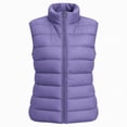 thumbnail image 6 of Mifsaly Puffer Vest Women Warm Sleeveless Quilted Jacket Stand Collar Zip Up Lightweight Fall Winter Travel Daily Layering Casual Outerwear with Pockets Purple,S, 6 of 6
