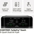 thumbnail image 4 of Chefman Dual Basket Air Fryer w/ Digital Touchscreen, 2 Independent 3 Qt Baskets, Sync Finish - Black, 4 of 18