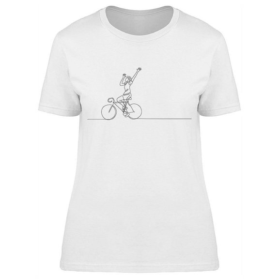 Agile Cyclist Line Draw T-Shirt Women -Image by Shutterstock, Female Medium