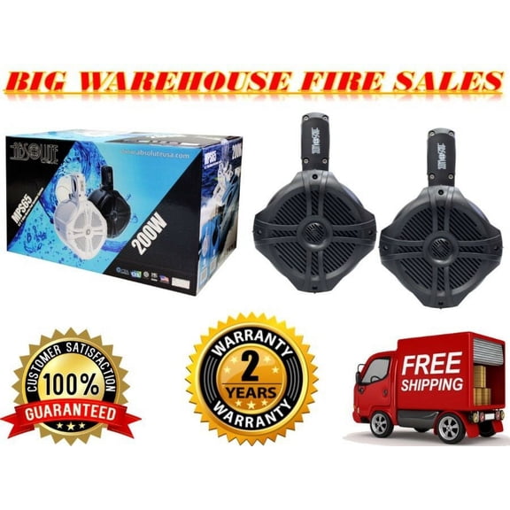 2 Absolute MPS65B Marine RV 6.5" 200W RMS Wake Tower POD Enclosure Speaker