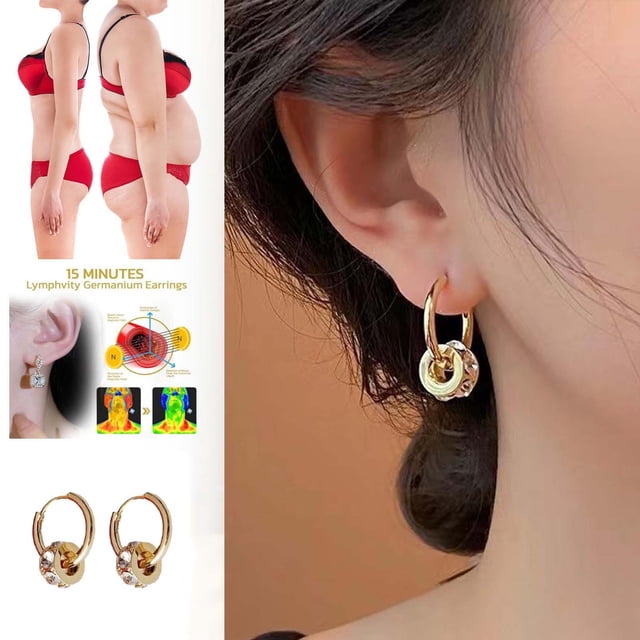 Fiudx Elegante Juego de Pendientes, Joyería de Alta Gama para El Bienestar, Elegante Accesorio para La Vitalidad, Estimulación de Acupresión, Equilibrio Energético Negativo, Mejora La Salud Mental, E