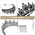 thumbnail image 3 of Baroque Black Crystal Crown, Princess Queen Crown Gothic Tiara, Hair Accessory for Women Ladies Girls, 3 of 5