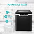 thumbnail image 5 of CROWNFUL Máquina para hacer hielo, 9 cubitos de hielo listos en 8 – 10 minutos, cubitos de hielo de bala de 25 libras en 24 horas, máquina de hielo eléctrica con cuchara y cesta, color negro, 5 of 5