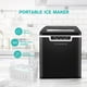 thumbnail image 5 of CROWNFUL Máquina para hacer hielo, 9 cubitos de hielo listos en 8 – 10 minutos, cubitos de hielo de bala de 25 libras en 24 horas, máquina de hielo eléctrica con cuchara y cesta, color negro, 5 of 5