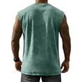 thumbnail image 4 of Dresfit Shirts Mens Sleeveless Distressed Cut Off Tank Tops Washed Crew Neck Hawaiian Basic Tees Summer 2026 Muscle Fit Loose Oversized Gym Shirt Light Green M, 4 of 4