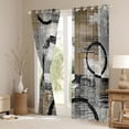 thumbnail image 3 of Feelyou Yellow Grey Abstract Ombre Curtains Pack of 2 (42x84 Each), Square Circle Geometric Curtains Blackout, Teen Kid Child Adult Bedroom Curtains, Curtains and Drapes Room Decor, 3 of 6