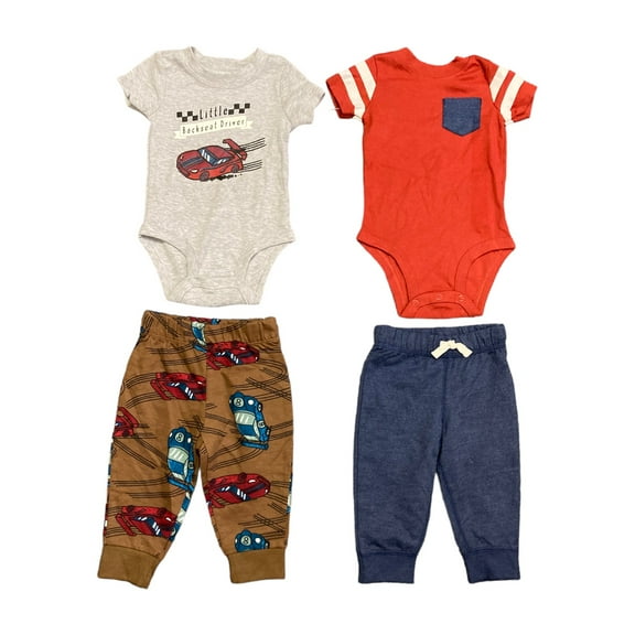 Carter's Baby & Toddler Boy's 4 Piece Short Sleeve Bodysuit & Jogger Pant Sets