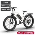 thumbnail image 1 of AOSTIRMOTOR Vélo Électrique Unisexe de Ville, vélo électrique avec Moteur 750W Batterie Lithium Amovible 48V 13AH avec Porte-Bagages et Garde-Boue, Pneus Larges 26x4.0 Pouces pour Adultes, Blanc, 1 of 12