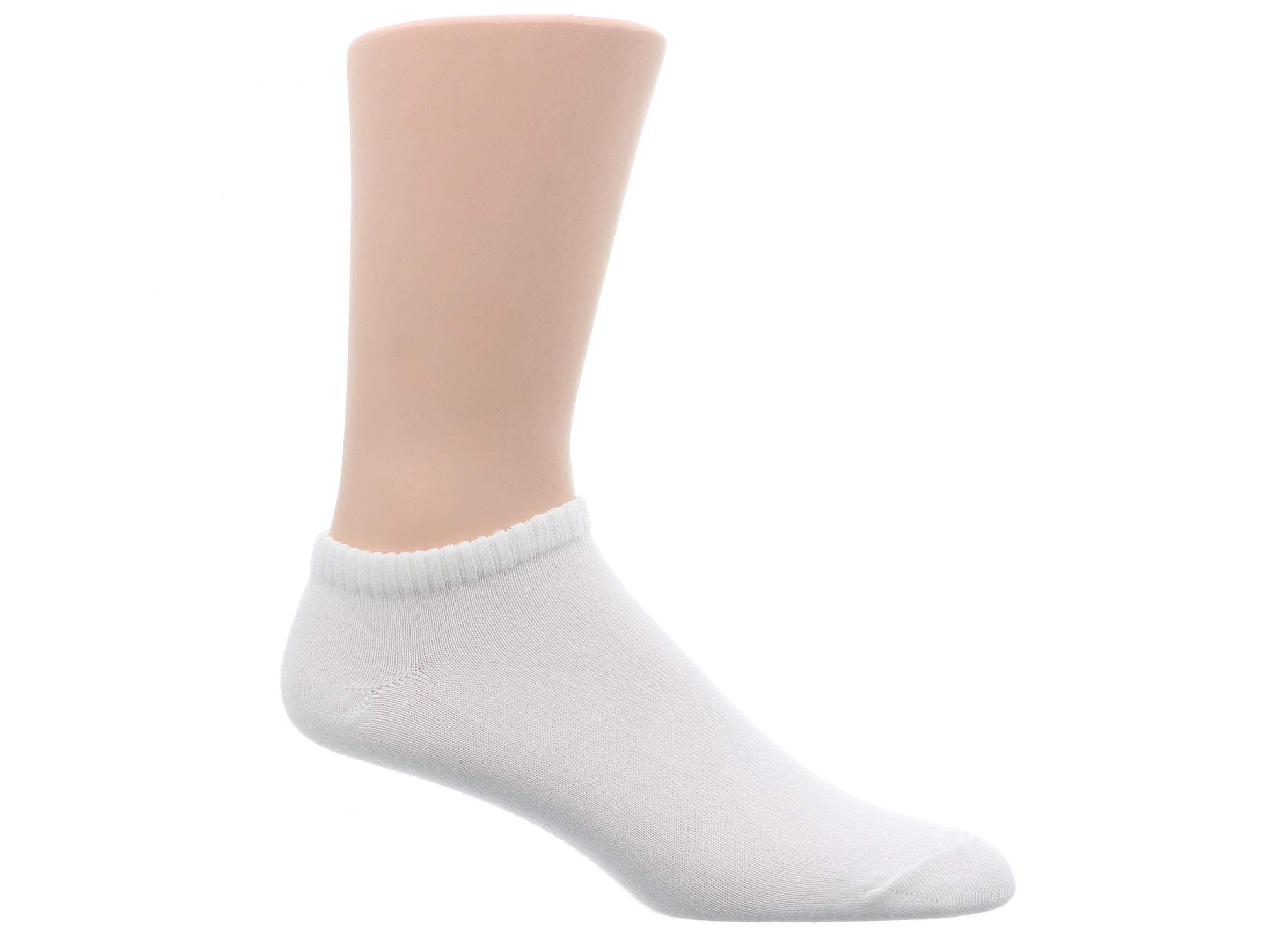 48 Pairs Of Yacht & Smith Mens Wholesale Bulk No Show Ankle Socks, Cotton Sport Athletic Socks - Size 10-13 (White)