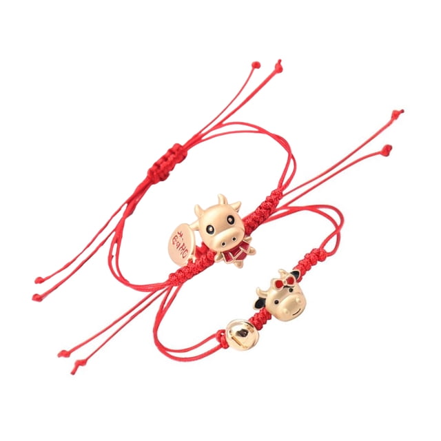 Guardurnaity 2 uds estirable animales rojo tradicional encanto cadena de mano cadena regalo joyería recién nacido bebés año presente Ropa, zapatos y accesorios Miscelánea Guardurnaity AP005568-00