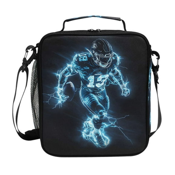 ALAZA Cool Football Player Lunch Box Insulated Lunch Bag Reusable Thermal Cooler Tote School Picnic