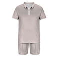 thumbnail image 5 of Men's 2 Piece Short Sets Outfits Polos Shirt and Shorts Set Solid Color Outfits Summer Casual Short Sleeve Polos Suit for Men Tracksuit, 5 of 5