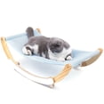 thumbnail image 2 of Rupoun Indoor Cat Swing Chair & Hammock – Wooden Frame, Blue, Dual Swing & Rocking Bed, Lightweight, Anti‑Slip, All‑Season Comfort, 2 of 9
