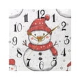 thumbnail image 5 of Red Hat Snowman Wall Clock Decorative Square Silent Non-Ticking Operated Clocks Aesthetic for Bedroom Living Room, 5 of 8