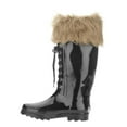 thumbnail image 2 of Forever Young Women's Faux Fur Lace-up Checkered Tall Rain Boot, 2 of 5