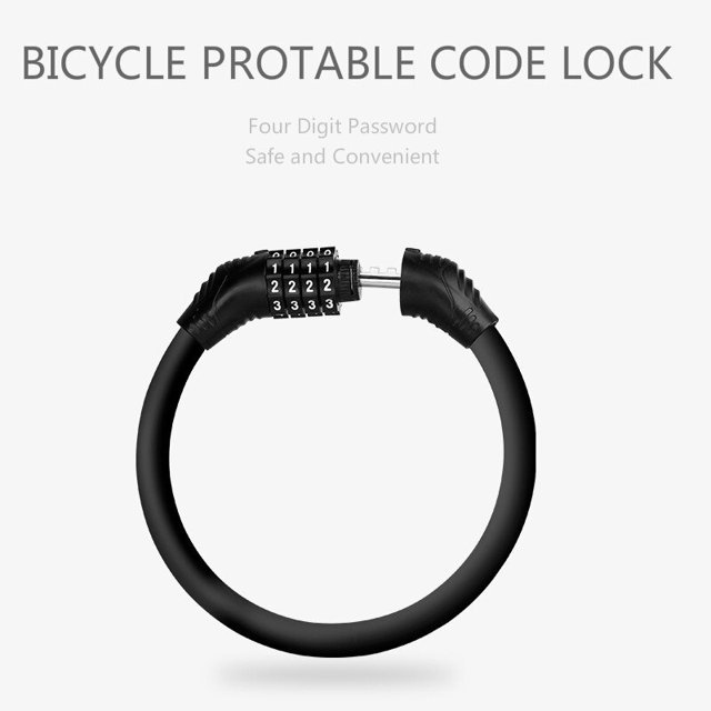 Scooter Bicycle Motorcycle Parts Code Lock Scooter Accessories Anti Theft Code Lock Portable Fixed Scooter Ring Code LockBlack He Qiyong unisex