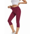 thumbnail image 6 of Funidos Plus Size Capri Yoga Leggings High Waisted Pants with Pockets Tummy Control Workout Leggings for Women for Yoga Gym Running, 6 of 6