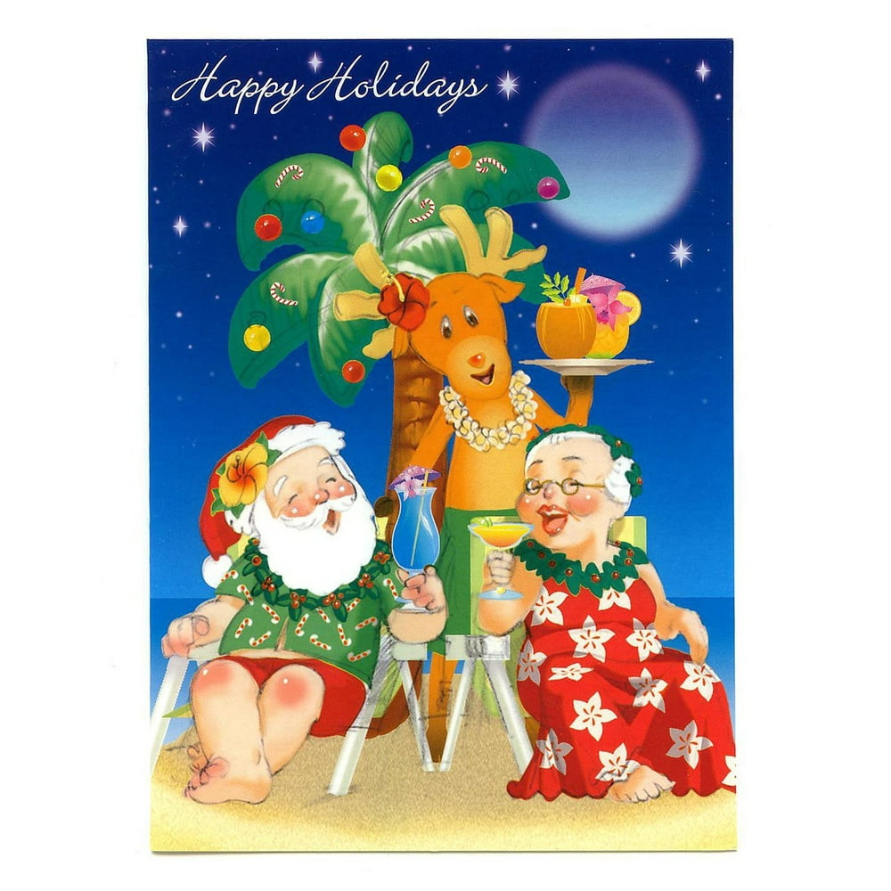 Holiday Happy Hour Hawaiian Christmas Cards Box of 12