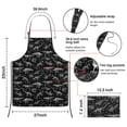 thumbnail image 3 of Black White Dinosaurs Skeletons Pattern Apron-Garden Aprons for Women with Pockets-Cotton Linen Waterproof Kitchen Cooking Gardening Aprons Adjustable for Kitchen,Cooking,BBQ and Salon 33x27 Inch, 3 of 7