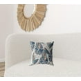 thumbnail image 3 of 16â€ Blue Gray Tropical Leaf Indoor Outdoor Zippered Throw Pillow, 3 of 3