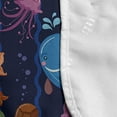 thumbnail image 4 of Underwater Microwave Oven Cover, Cartoon Drawn Sea Animals Whale Turtle Seahorse Crab Shell Waves, Water Resistant Organizer with Pockets for Kitchen, 36" x 12", Navy Blue and Multicolor, by Ambesonne, 4 of 4