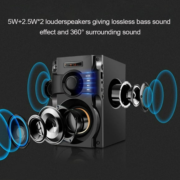 Big Power Wireless Speaker Stereo Subwoofer Heavy Bass Music Player AUX IN LCD Display FM Radio TF Card Slot U Disk Music Playing