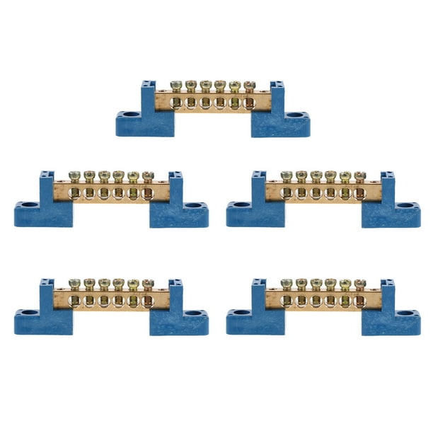 5 barras colectoras de terminales, bloque de terminales de 6 posiciones, terminal de tornillo de cable de latón