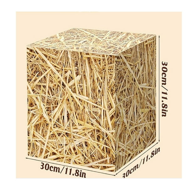 KAKOWELY 2 fardos de heno para decoración: cajas de fardos de heno con temática de vaquero occidental - Cajas de paja falsa de granja para fiesta de cumpleaños temática del oeste