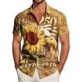 thumbnail image 2 of UngA 250th Anniversary Shirts, Men's 4th of July American Flag Patriotic T Shirts Short Sleeve Button Up USA Memorial Day Shirts (Yellow,4XL), 2 of 6