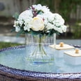 thumbnail image 2 of Enova Home Artificial Flowers Mixed Silk Ranunculus Fake Flowers Arrangement in Cylinder Glass Vase with Faux Water for Home Office Wedding Decoration (Beige), 2 of 4