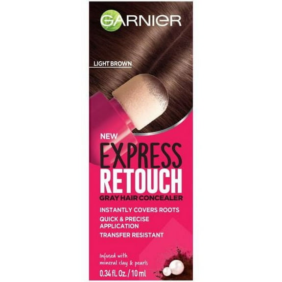 Garnier Express Retouch Gray Hair Concealer, Light Brown