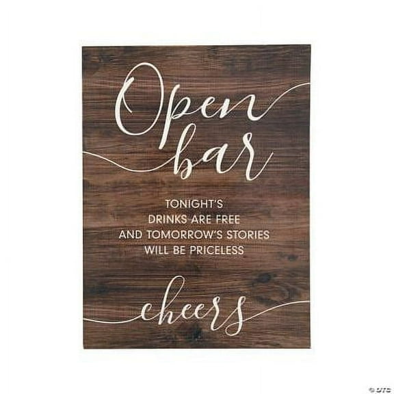 Open Bar Sign, Wedding Supplies, Party Decor, 1 Piece