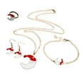 thumbnail image 2 of Censtreet Christmas Jewelry Set Christmas Snowman Snowflake Sock Christmas Tree Bell Gifts Pendant Necklace Drop Dangle Earrings Barcelet Ring Set for Womens, 2 of 5