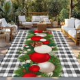 thumbnail image 2 of Christmas Outdoor Rug for Patio/Deck/Porch, Non-Slip Large Area Rug 6 x 9 Ft, Red White Ball Pine Cones Needles Grey Plaid Indoor Outdoor Rugs Washable Area Rugs, Reversible Camping Rug Carpet Runner, 2 of 8