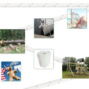 3/8 x 100 ft Double Braid Polyester Rope 4800Lbs Breaking Strength Strong Pulling Rope for Climbing Sailing Camping Swings