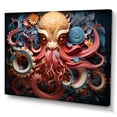 thumbnail image 2 of Designart "Coral Octopus peaceful Submersion III" Animals Canvas Wall Art, 2 of 5