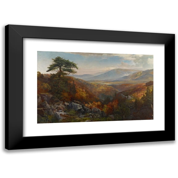 Thomas Moran 14x11 Black Modern Framed Museum Art Print Titled - Valley of the Catawissa in Autumn (circa 1862)