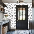 thumbnail image 3 of Peel and Stick Wallpaper Hand Drawn Ribbon Bows Small Stars Black White Wall Mural 17.7in x 9.8ft Self Adhesive Removable Wall Paper Renter Friendly Wallpaper for Nursery Bedroom Cabinets, 3 of 8