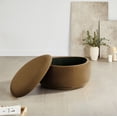 thumbnail image 3 of CHITA Velvet Ottoman with Storage Large Ottoman Coffee Table Boucle Ottoman for Living Room,Brown, 3 of 11