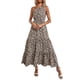 thumbnail image 2 of Vestido Floral De Un Hombro, Vestido Maxi Floral Bohemio De Moda Con Nudo Suave Y Encantador Con Volantes De Poliéster Para Fiesta YLSHRF Otros, 2 of 6