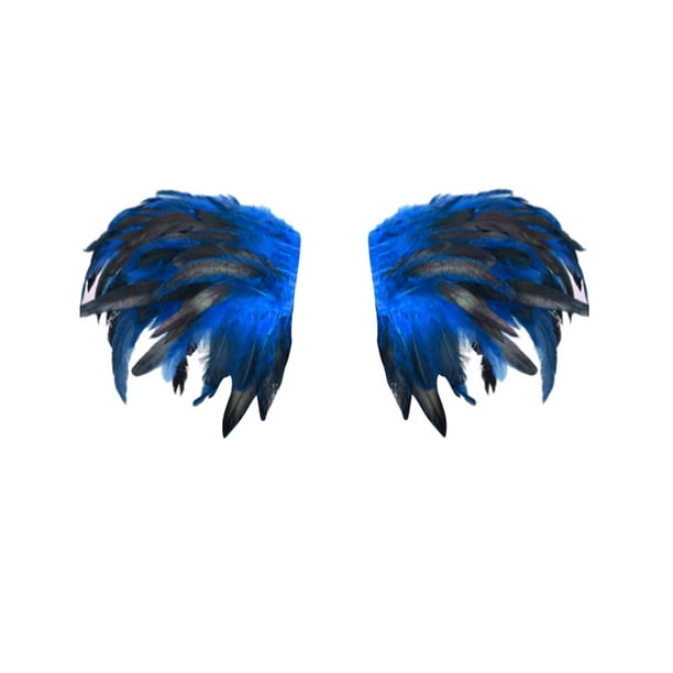 Capa de plumas gótica con capas de plumas para los hombros, disfraz de cosplay Azul brillante