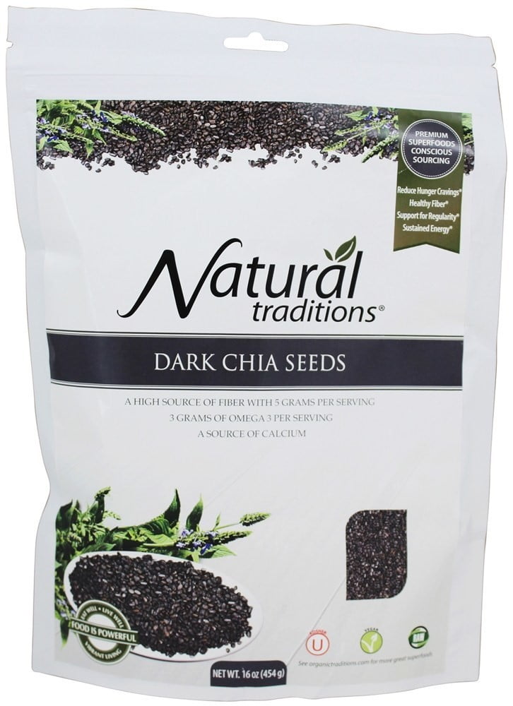 Organic Traditions Natural Traditions Dark Chia Seeds 16 oz.