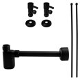 thumbnail image 5 of Westbrass Console Sink Trim Kit with European flat trap and 1/4-Turn Lever Handle Angle Stops, Matte Black, 5 of 10